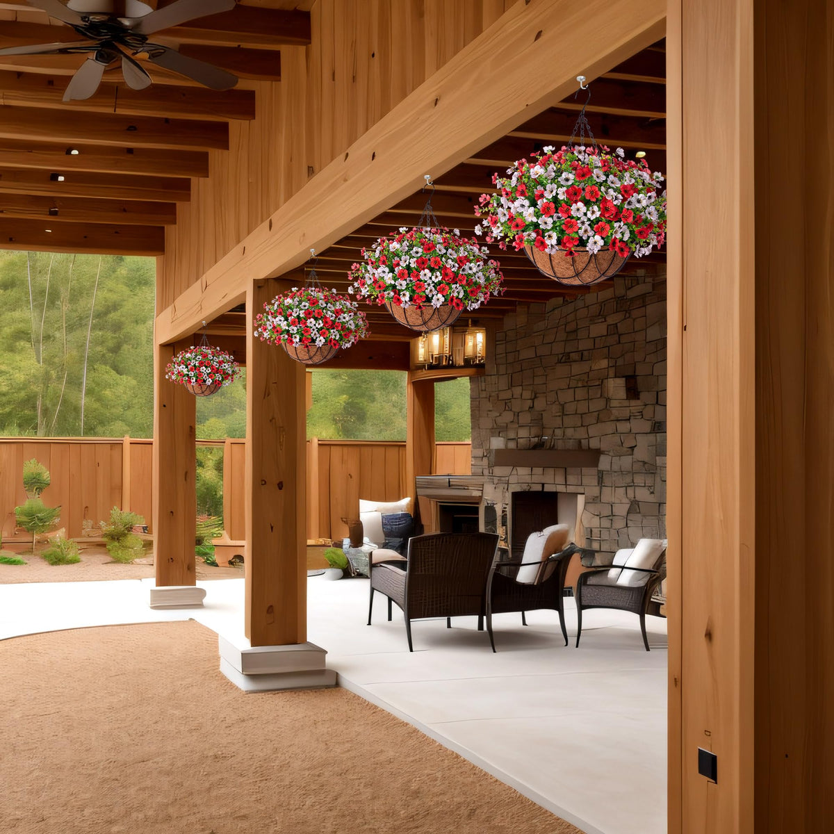 INXUGAO hanging-basket-assembly-chains demonstrates easy setup and quick decoration.