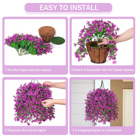 INXUGAO hanging flower basket on a porch adds vibrant curb appeal