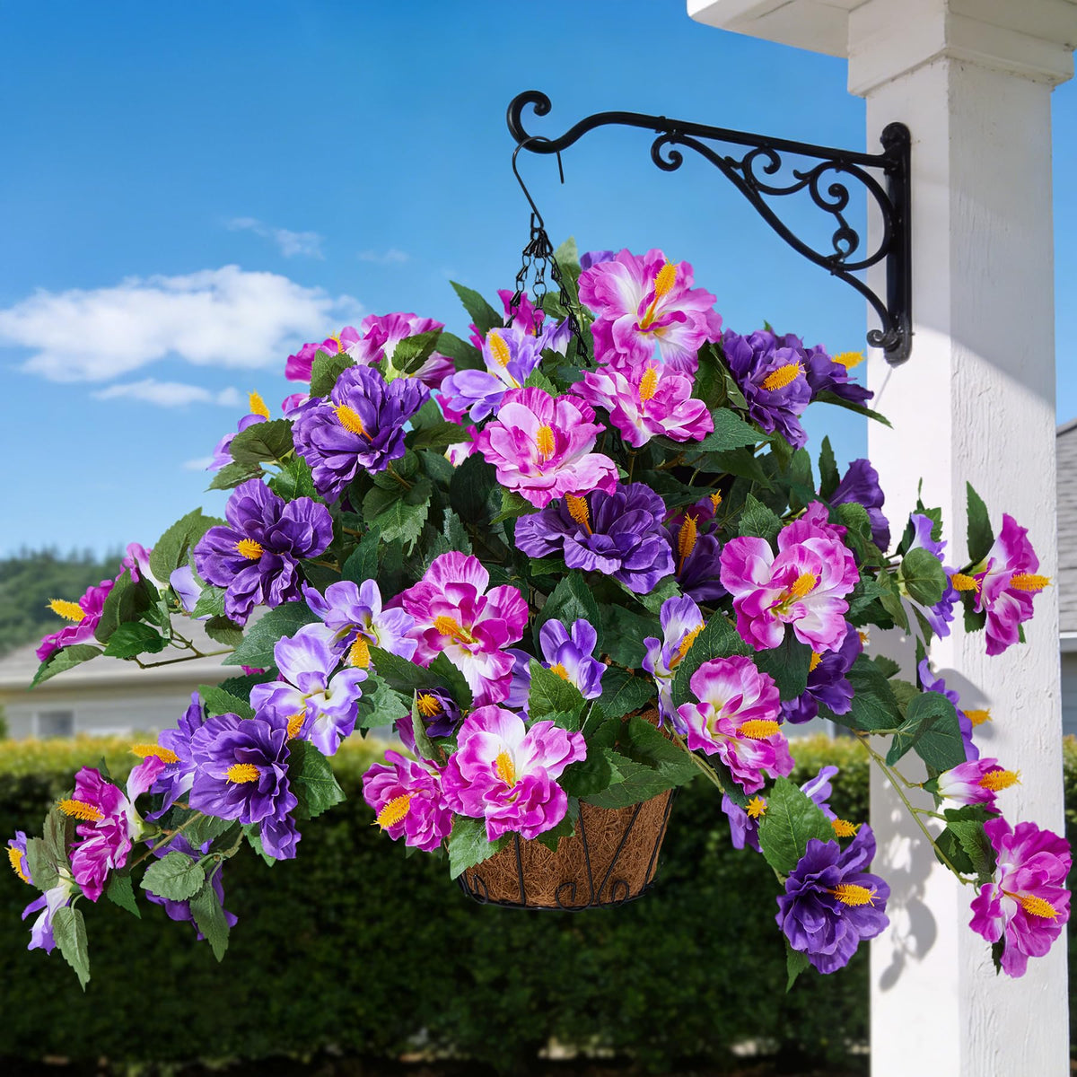 INXUGAO hibiscus three-bunch hanging basket for outdoor display