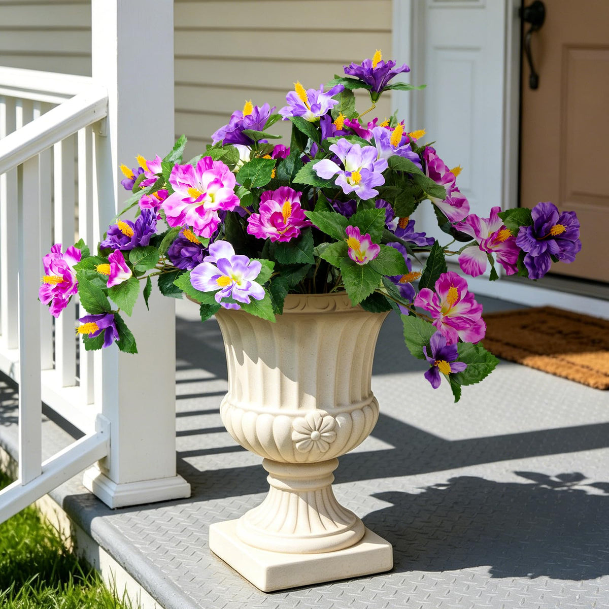 INXUGAO hibiscus duo bunches outdoors for lush porch decor.