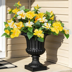 INXUGAO hibiscus yellow and white blooms for enduring indoor-outdoor decor.