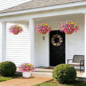 INXUGAO indoor-outdoor greenery idea with silk flowers