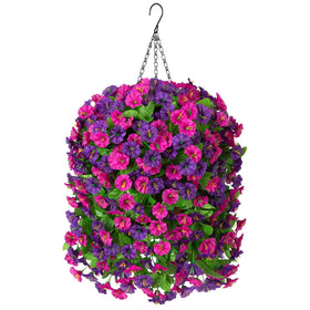 INXUGAO hanging basket with morning glory vines for a vibrant outdoor display that resists fading