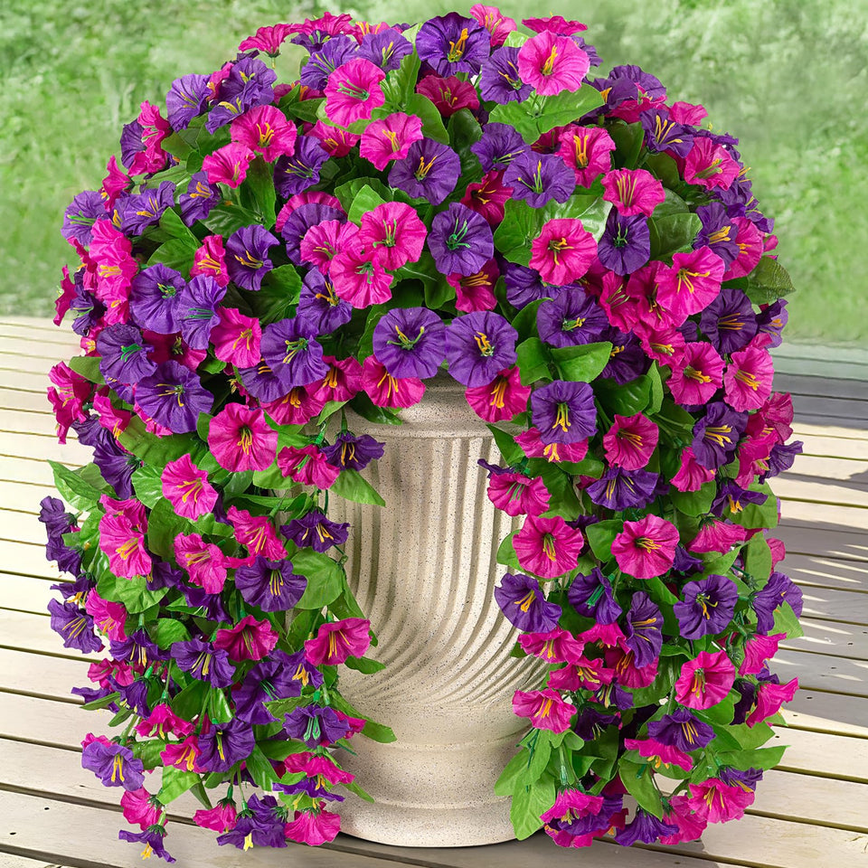 INXUGAO morning glory hanging flowers add 2-pack charm to outdoor spaces.