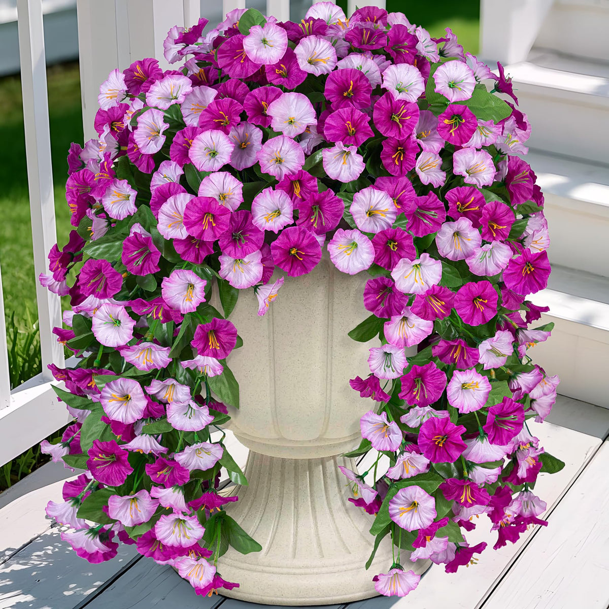 INXUGAO morning glory hanging flowers outdoor setup showing year round color