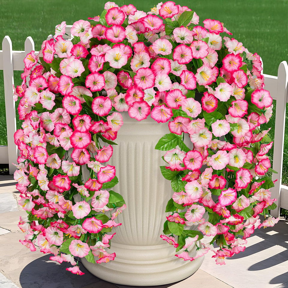 INXUGAO morning glory hanging flowers brighten outdoor porches with color.