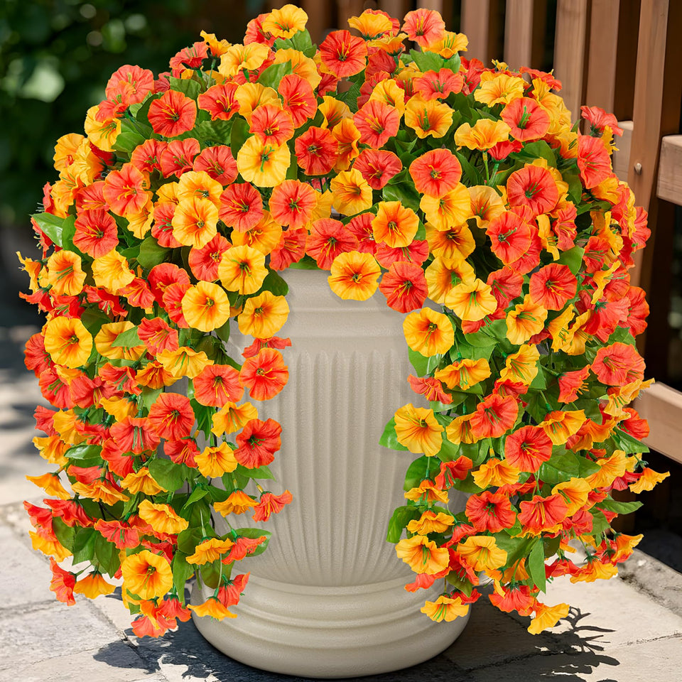 INXUGAO orange-yellow morning-glory hanging flowers brighten outdoor spaces.