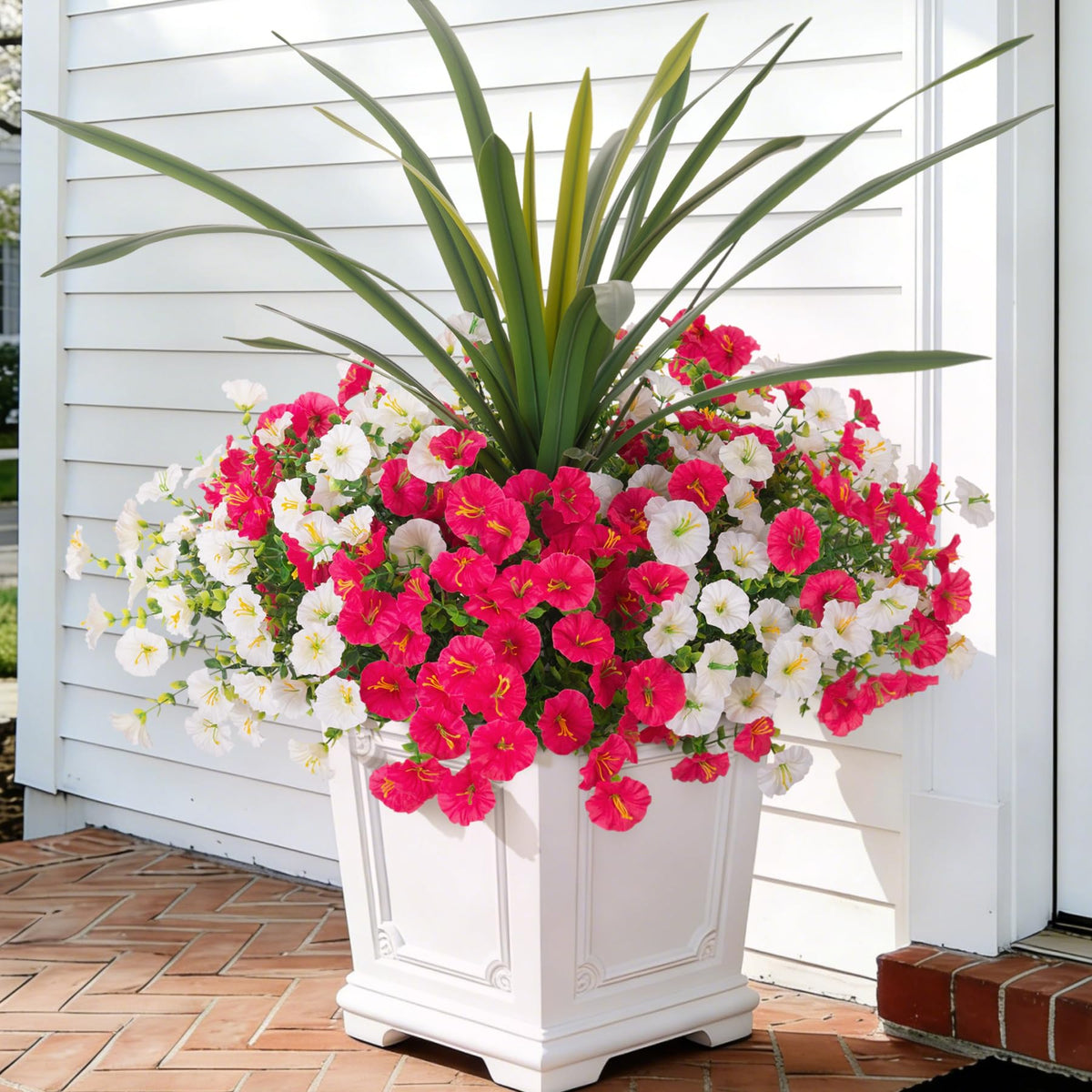 INXUGAO outdoor artificial flowers morning glory 12 bundles brighten patios.