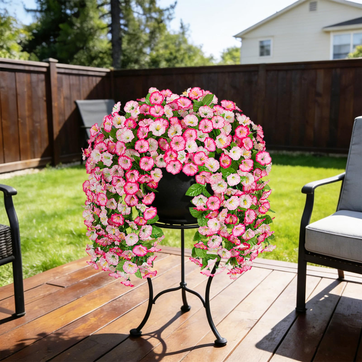 INXUGAO weather-friendly artificial flowers withstand sun and rain.