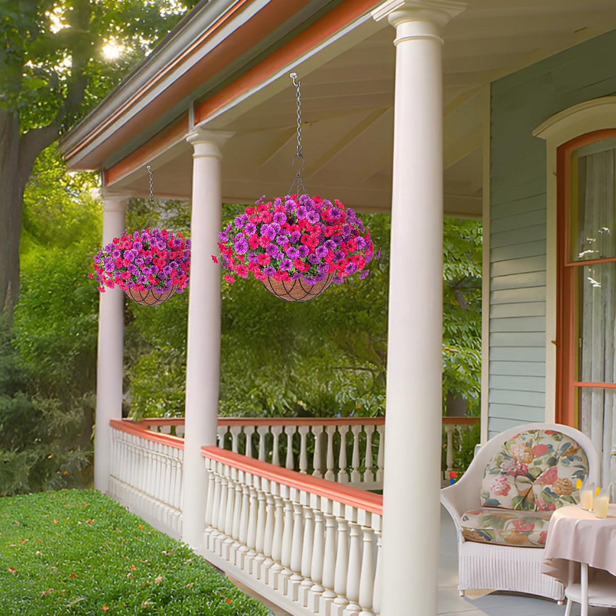 INXUGAO outdoor flower vines provide year-round charm with no watering required.