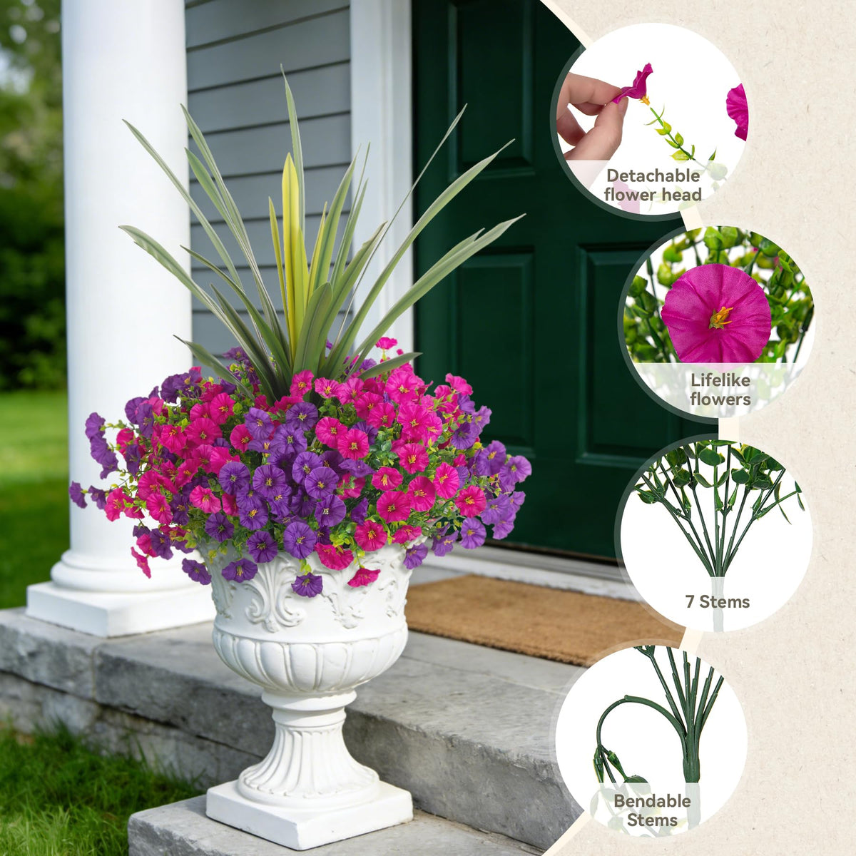 INXUGAO eucalyptus leaf detail enhances realistic outdoor arrangements.