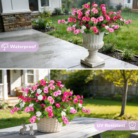 INXUGAO outdoor faux flowers in lifestyle setup for patio