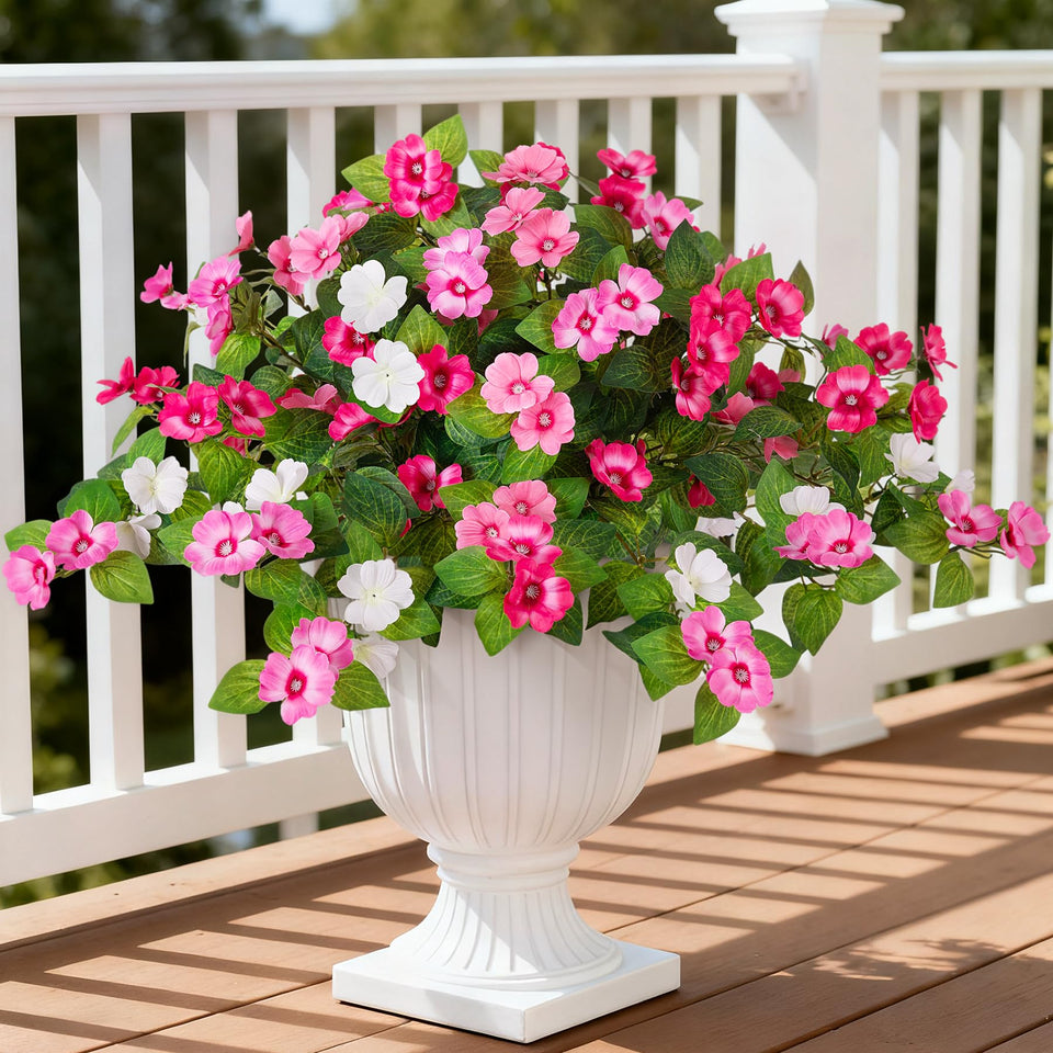 INXUGAO outdoor artificial flowers in two bundles ready for planters