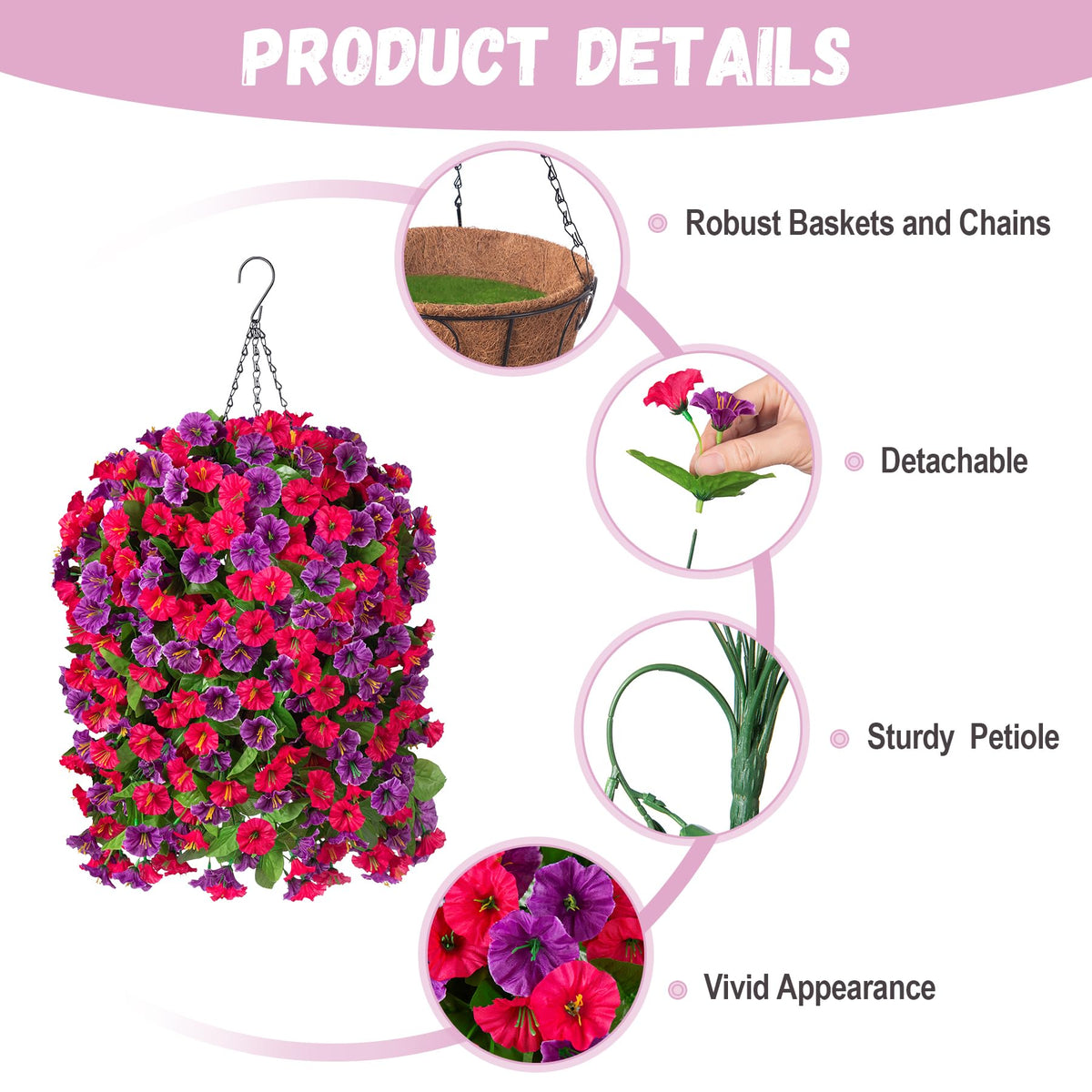 INXUGAO outdoor faux plants with UV-resistant silk blooms for patios.