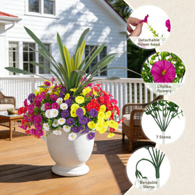 INXUGAO outdoor floral arrangement for porch planters with realistic texture.