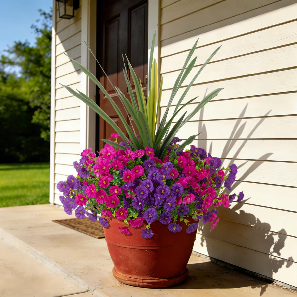 INXUGAO porch garden mock-flowers create instant color with minimal fuss.
