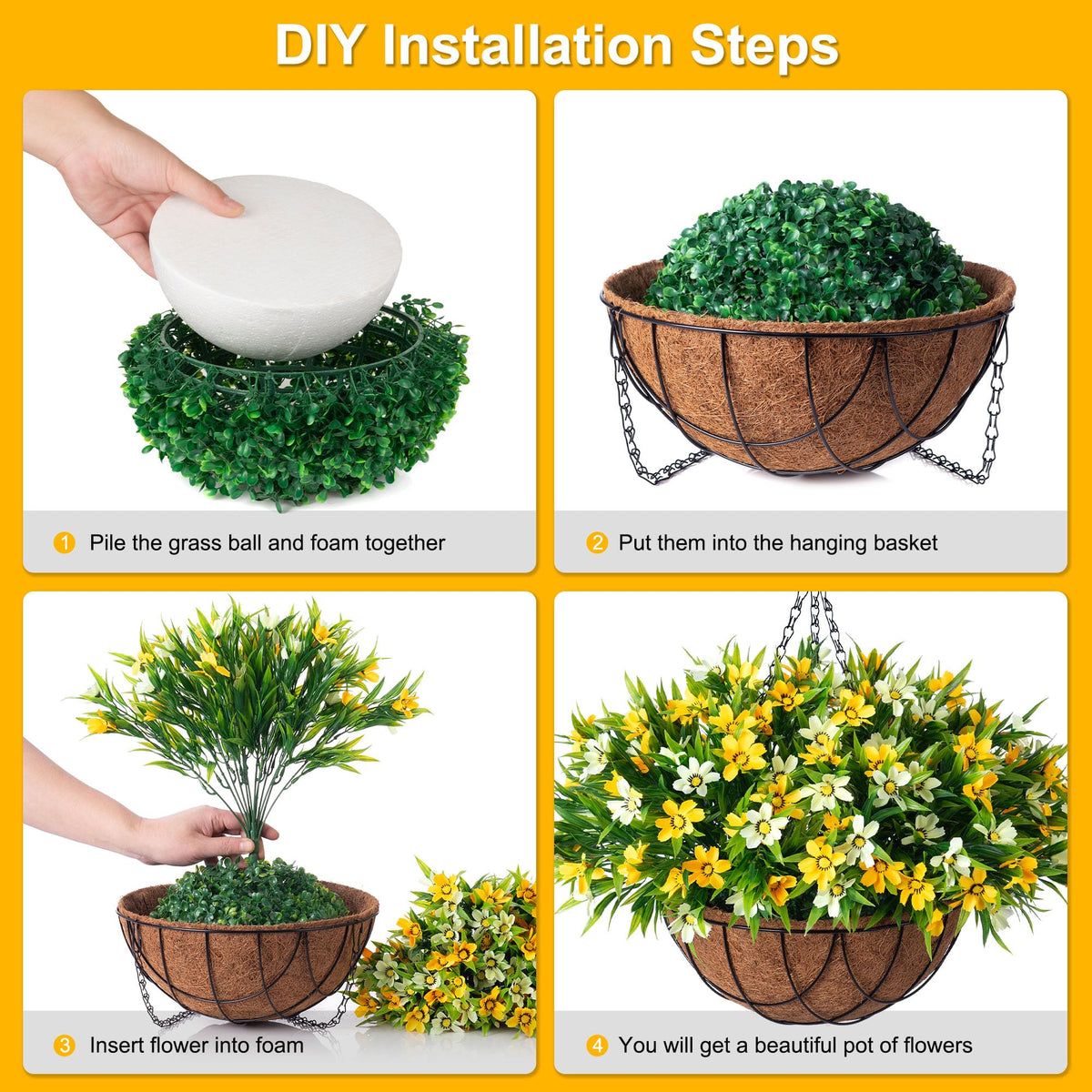 INXUGAO silk daisy flowers for outdoor decor, UV-resistant and fade-proof
