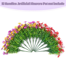 INXUGAO silk daisies with eucalyptus for garden-ready, maintenance-free elegance