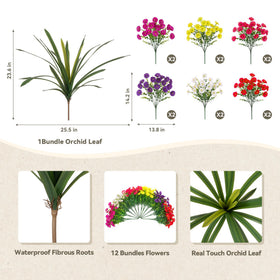 INXUGAO silk outdoor flowers color mix for planters with easy upkeep.