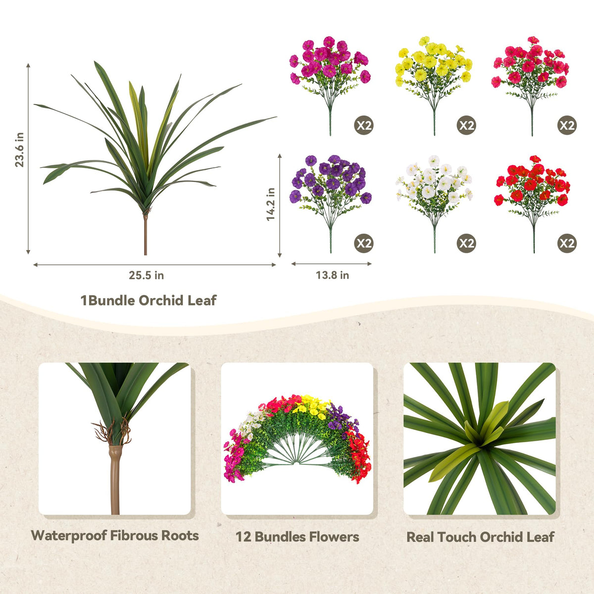INXUGAO silk outdoor flowers color mix for planters with easy upkeep.