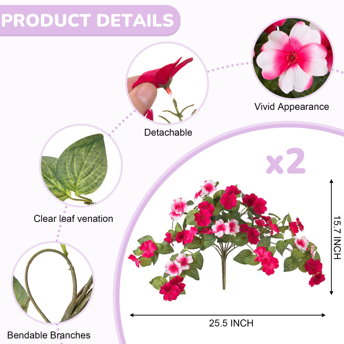 INXUGAO silk flowers real-looking display suitable for balcony decorations