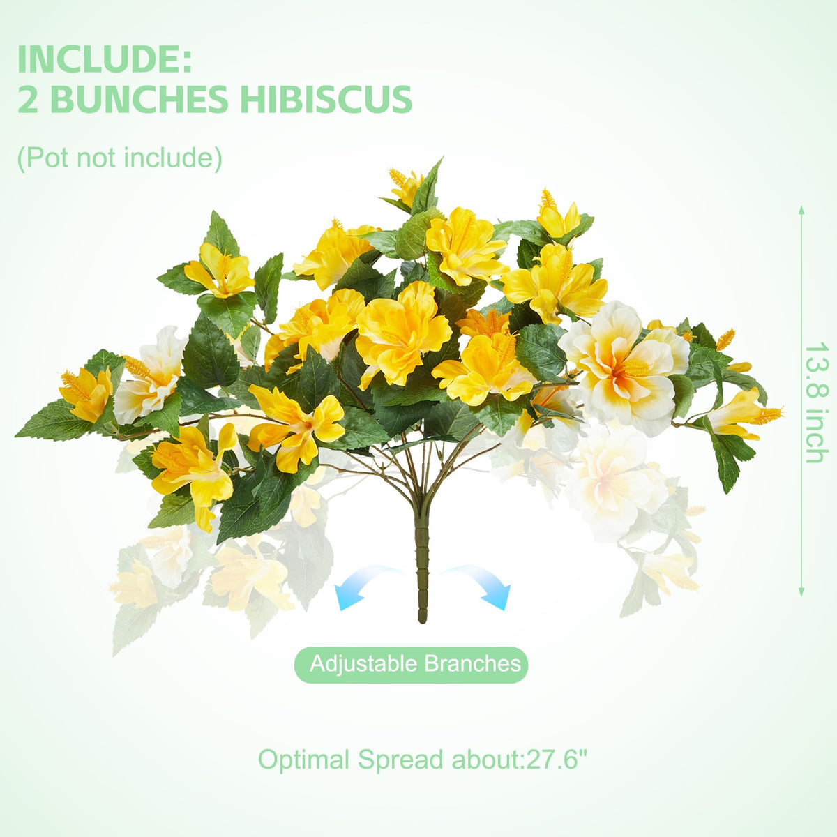 INXUGAO hibiscus silk leaves with fade-resistant color for outdoor displays.