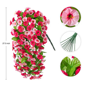 INXUGAO silk morning glory vines, UV resistant for all-season porches