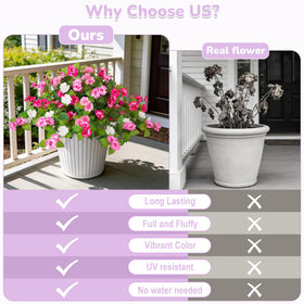 INXUGAO UV-resistant artificial flowers on a front porch display
