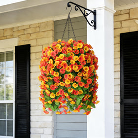 INXUGAO artificial morning glory vines create lush focal point in garden.