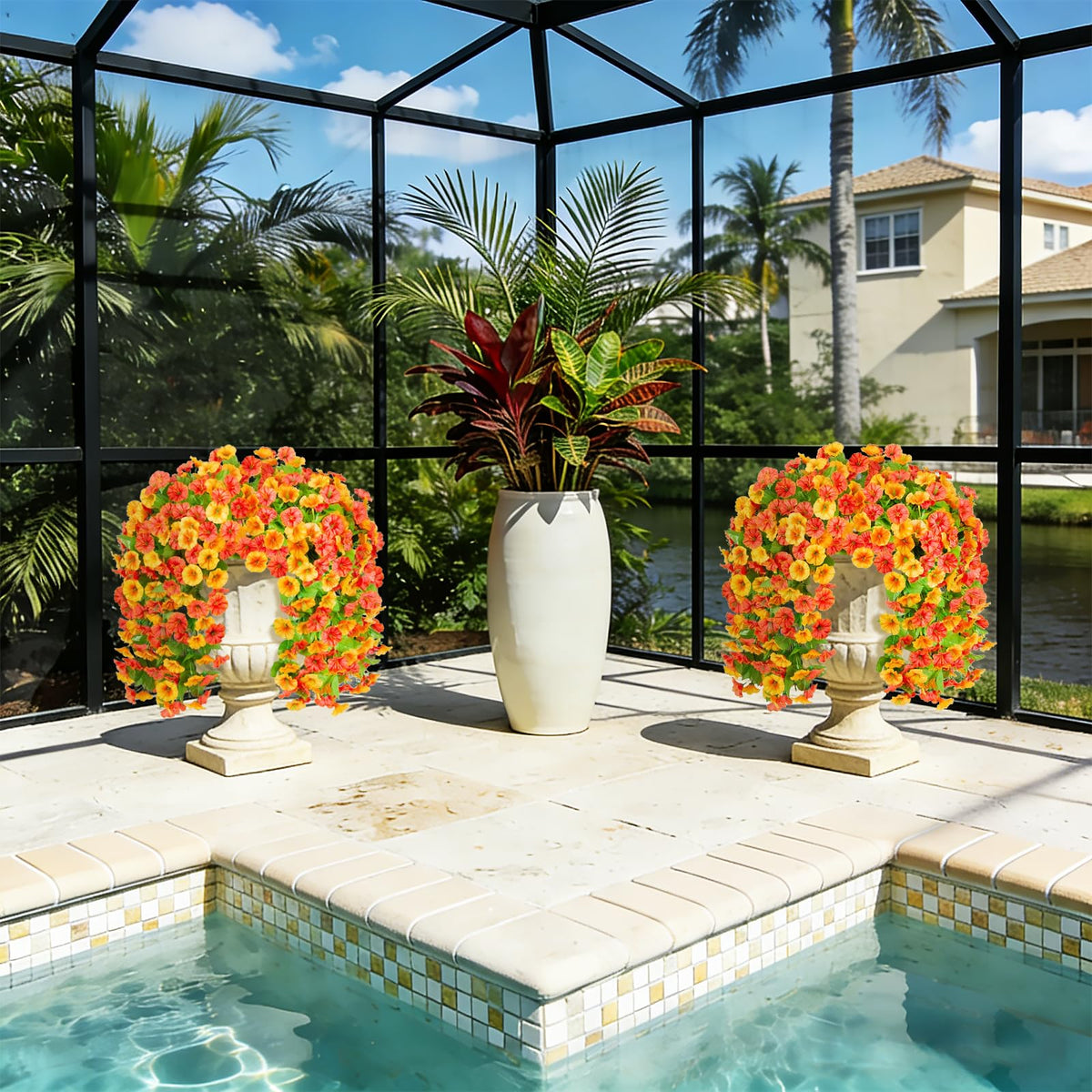 INXUGAO UV-resistant artificial greenery for all-weather outdoor use.