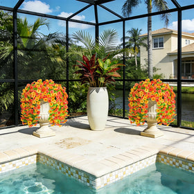 INXUGAO UV-resistant artificial greenery for all-weather outdoor use.