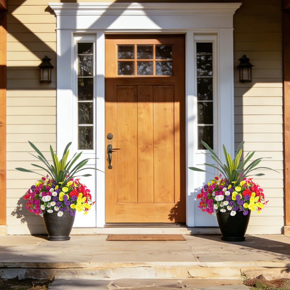 INXUGAO UV-resistant faux flowers maintain color in sunlight.