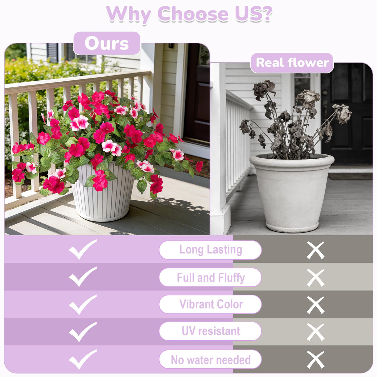 INXUGAO UV-resistant faux blooms maintain color without sun exposure