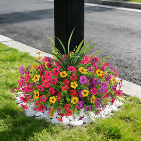INXUGAO UV-resistant outdoor bouquet delivers long-lasting color in sunlight.