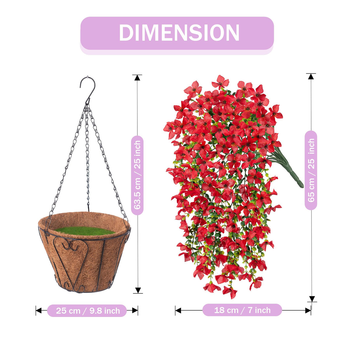 INXUGAO UV-resistant silk blooms stay vibrant for year-round use.