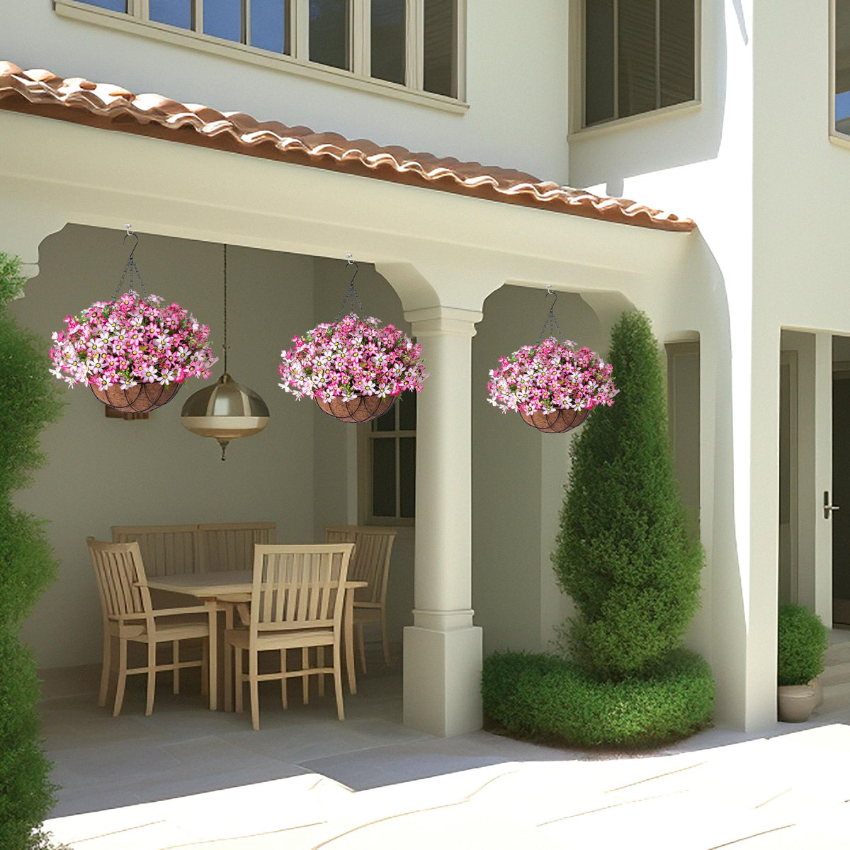 INXUGAO UV-resistant silk blooms resist fading in sunlit areas.