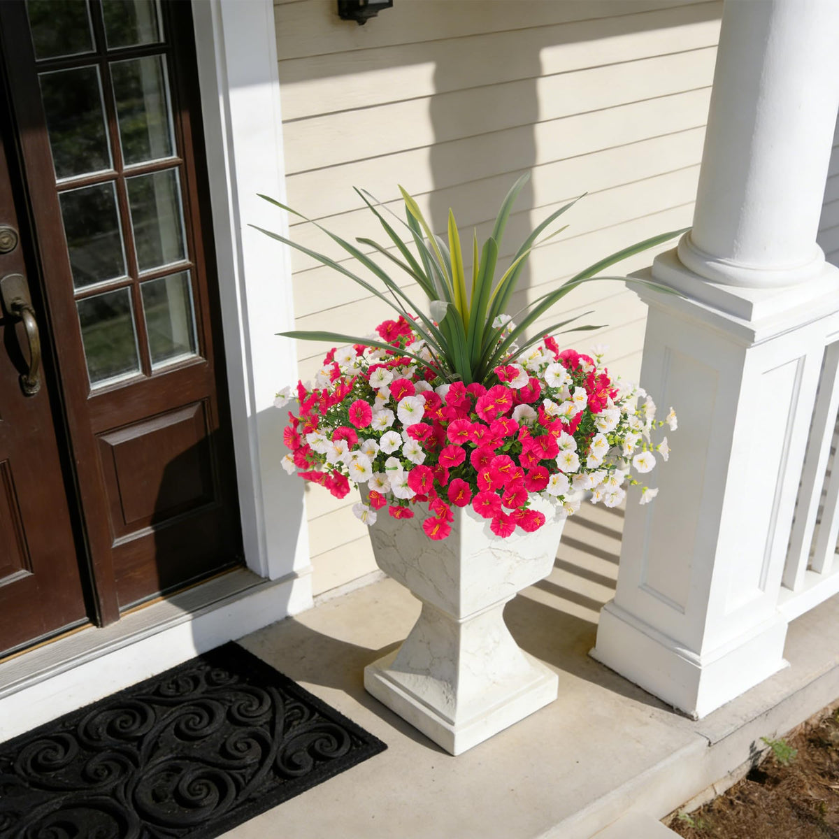 INXUGAO white and hot pink morning glory bouquets suit porches.