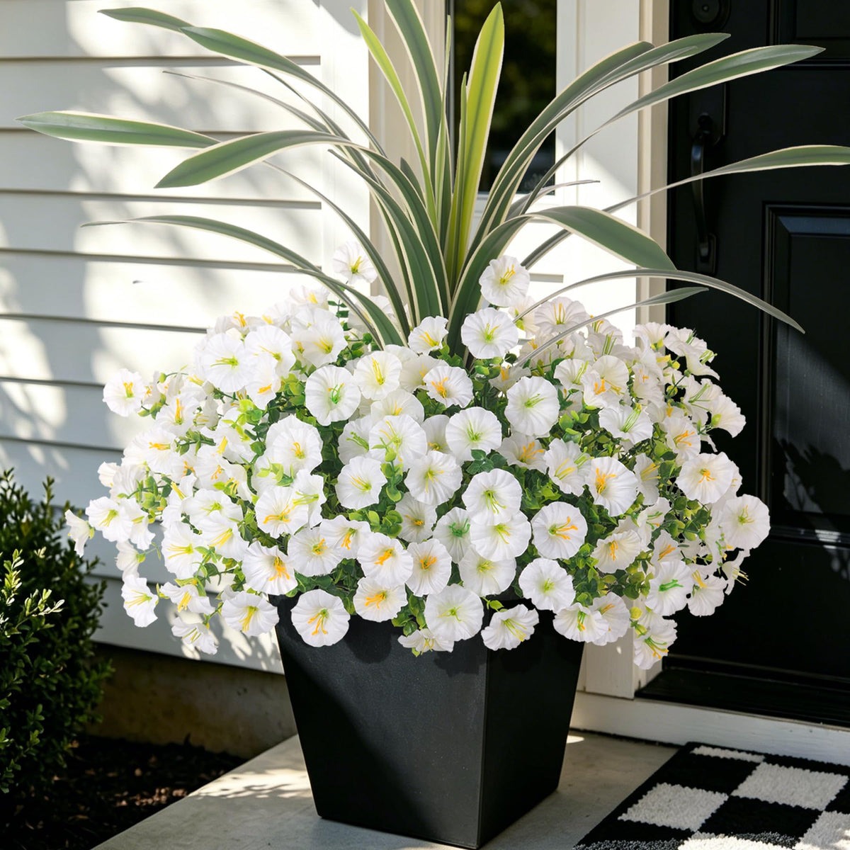 INXUGAO white morning glory 12 bundles for outdoor porch decor with realistic silk blooms