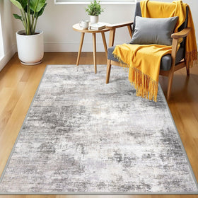 IOHOUZE abstract area rug 3x5 grey beige color suits versatile decor schemes.
