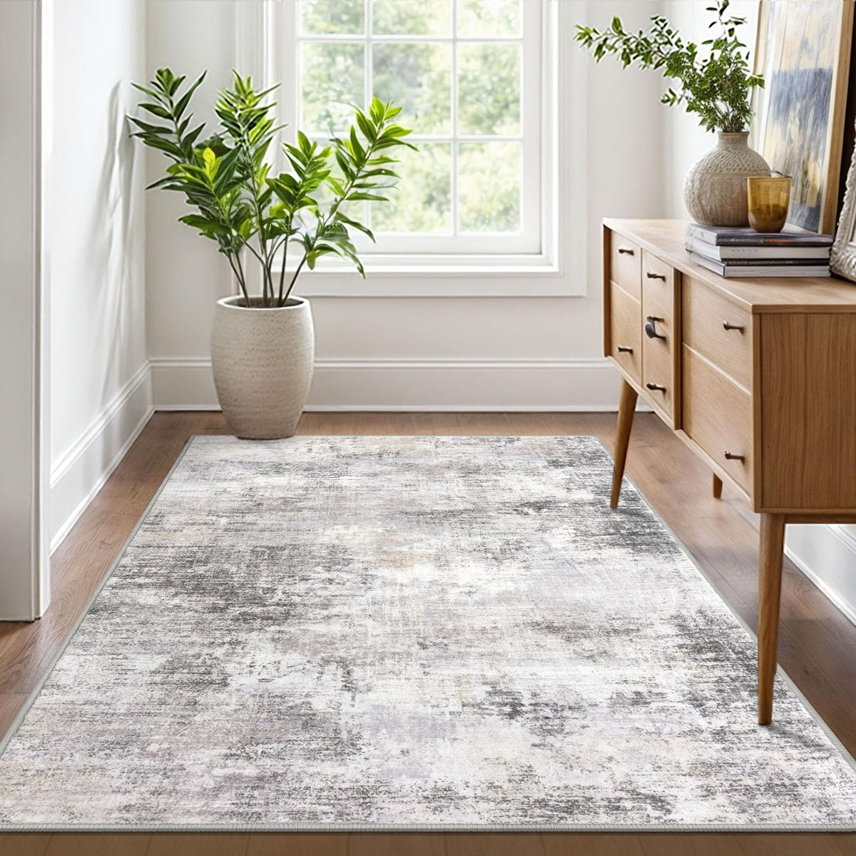 Rug folded during shipping by IOHOUZE shows how creases are addressed.
