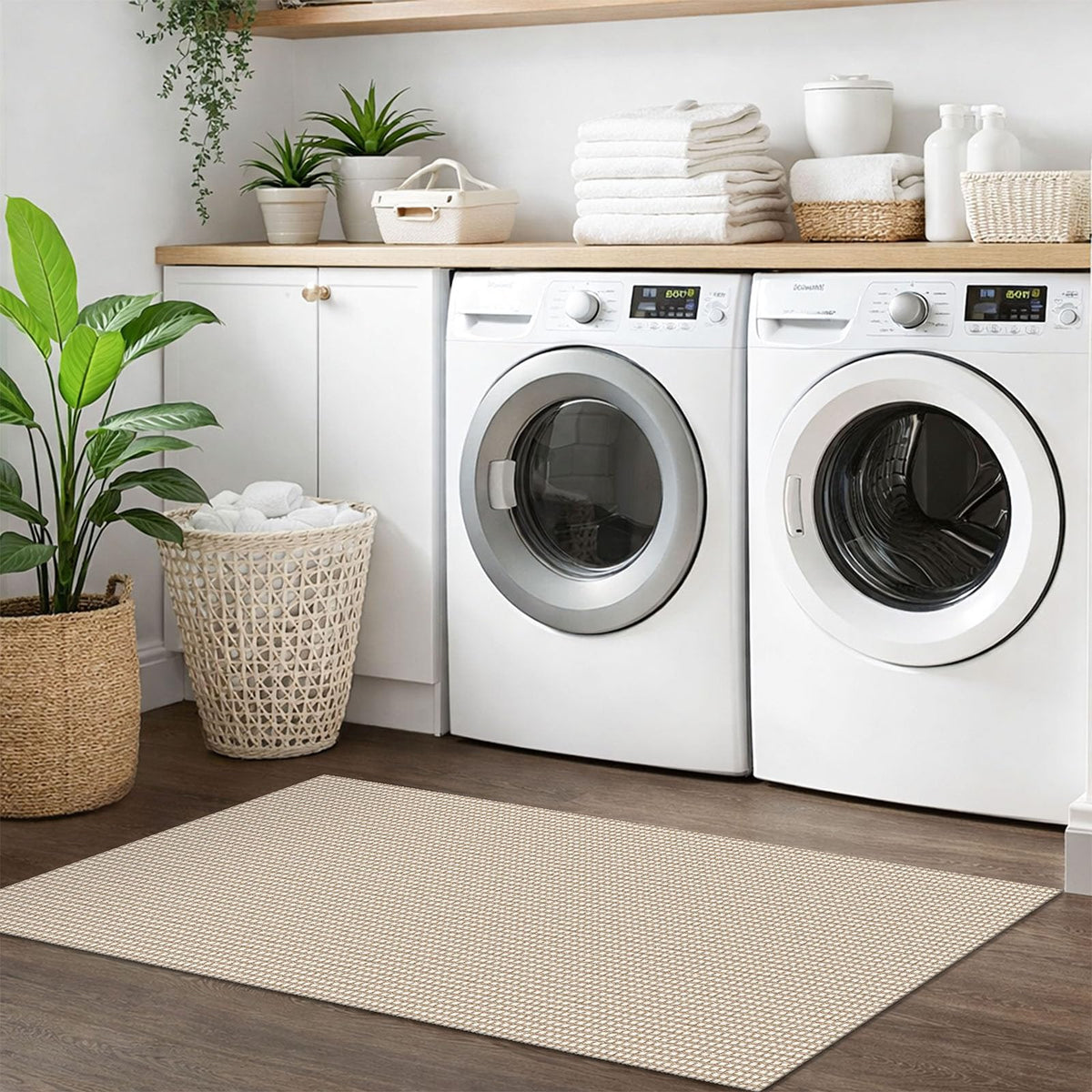 IOHOUZE beige/khaki rug tone complements many decors.