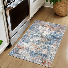 IOHOUZE color details highlight blue rust abstract design.