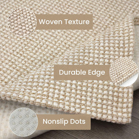 IOHOUZE cotton-linen blend rug delivers soft, durable texture for kitchen and living spaces.