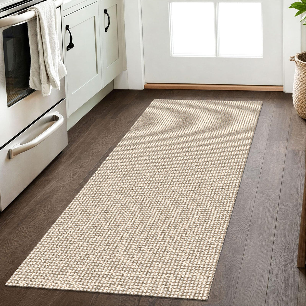 IOHOUZE beige khaki weave maintains color through multiple washes.