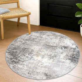IOHOUZE round area rug close-up shows plush texture and cozy softness.