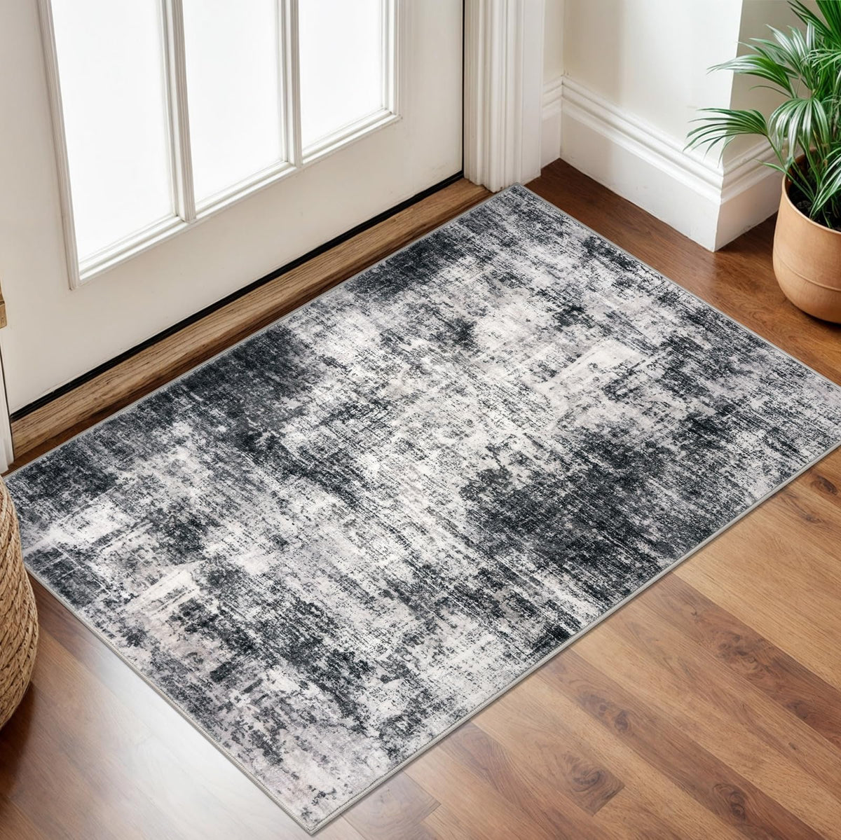 IOHOUZE small abstract area rug 2x3 ft; non-slip for entryways.