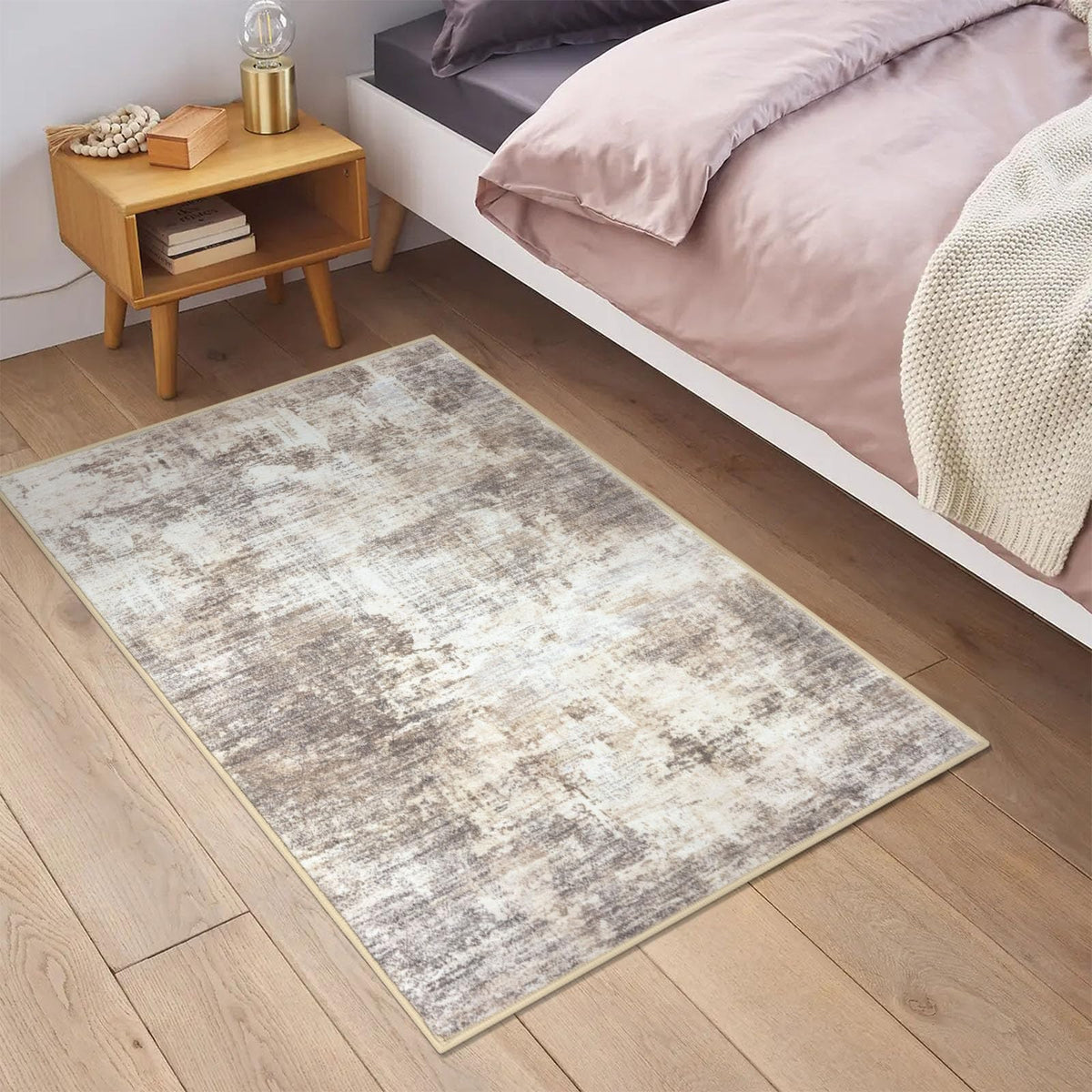 IOHOUZE rug close-up shows plush texture for cozy feet.