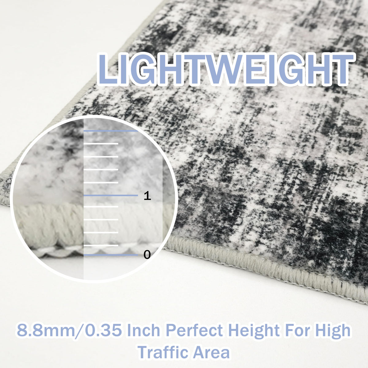 IOHOUZE soft plush fibers cushion feet in high-traffic areas.