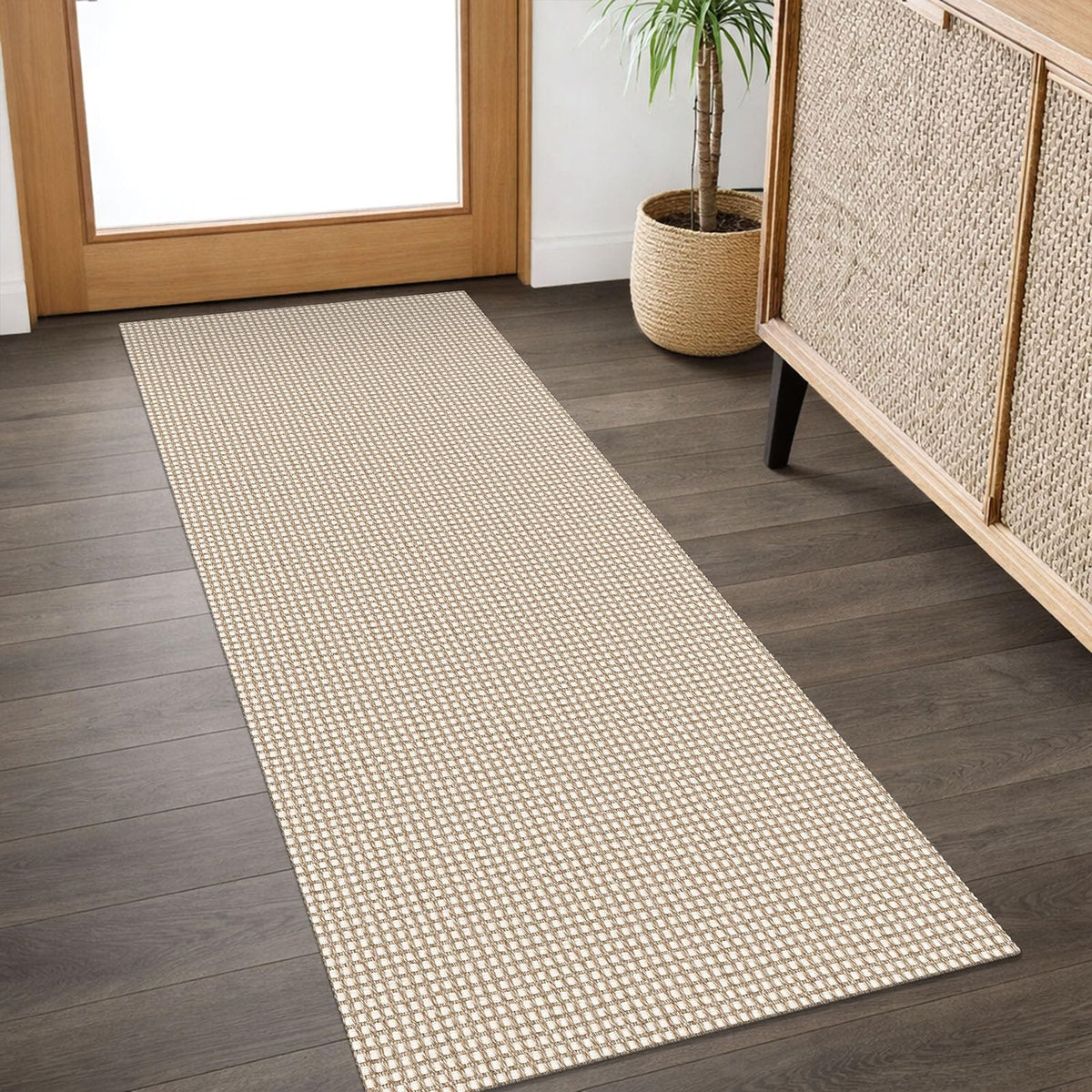 IOHOUZE washable runner rug with non-slip backing for busy homes.