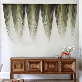 IOWER dip dyed macrame wall hanging full 57 by 41 inches in a living space
